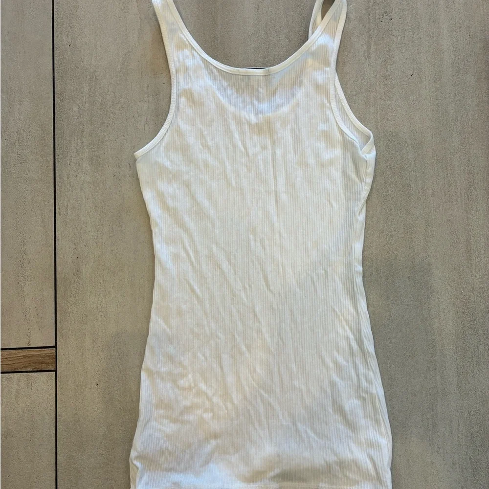 James Perse Ivory Ribbed Tank Top - Picture 2 of 3